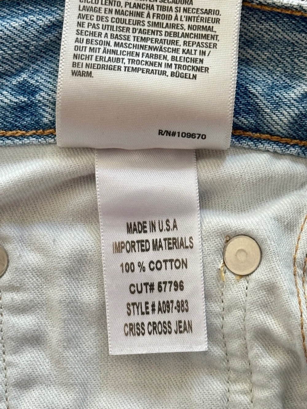 AGOLDE Criss Cross Upsized Jean Suburbia Light Wash Blue Women’s Size 24 - Picture 13 of 15